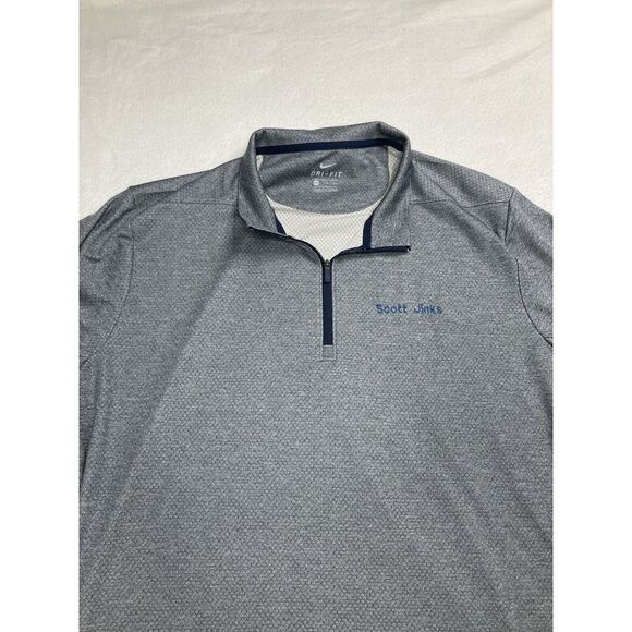 Nike Dri Fit Gray Long Sleeve Quarter Zip Performance Wicking Sweater Mens XXL - Picture 2 of 11